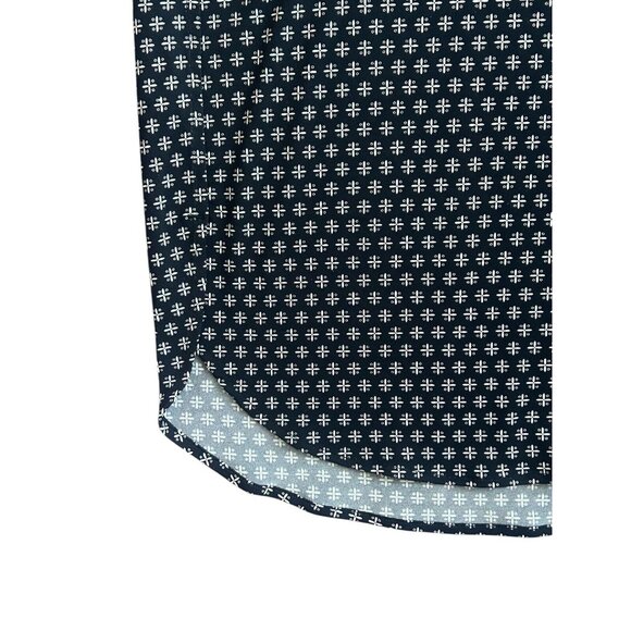 Banana Republic| Women's Black & White Print Shift Top Side Tie Accent XS - Picture 7 of 13